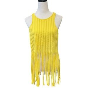 Wildcat Yellow Fringe Festival Tank Top (L) EUC